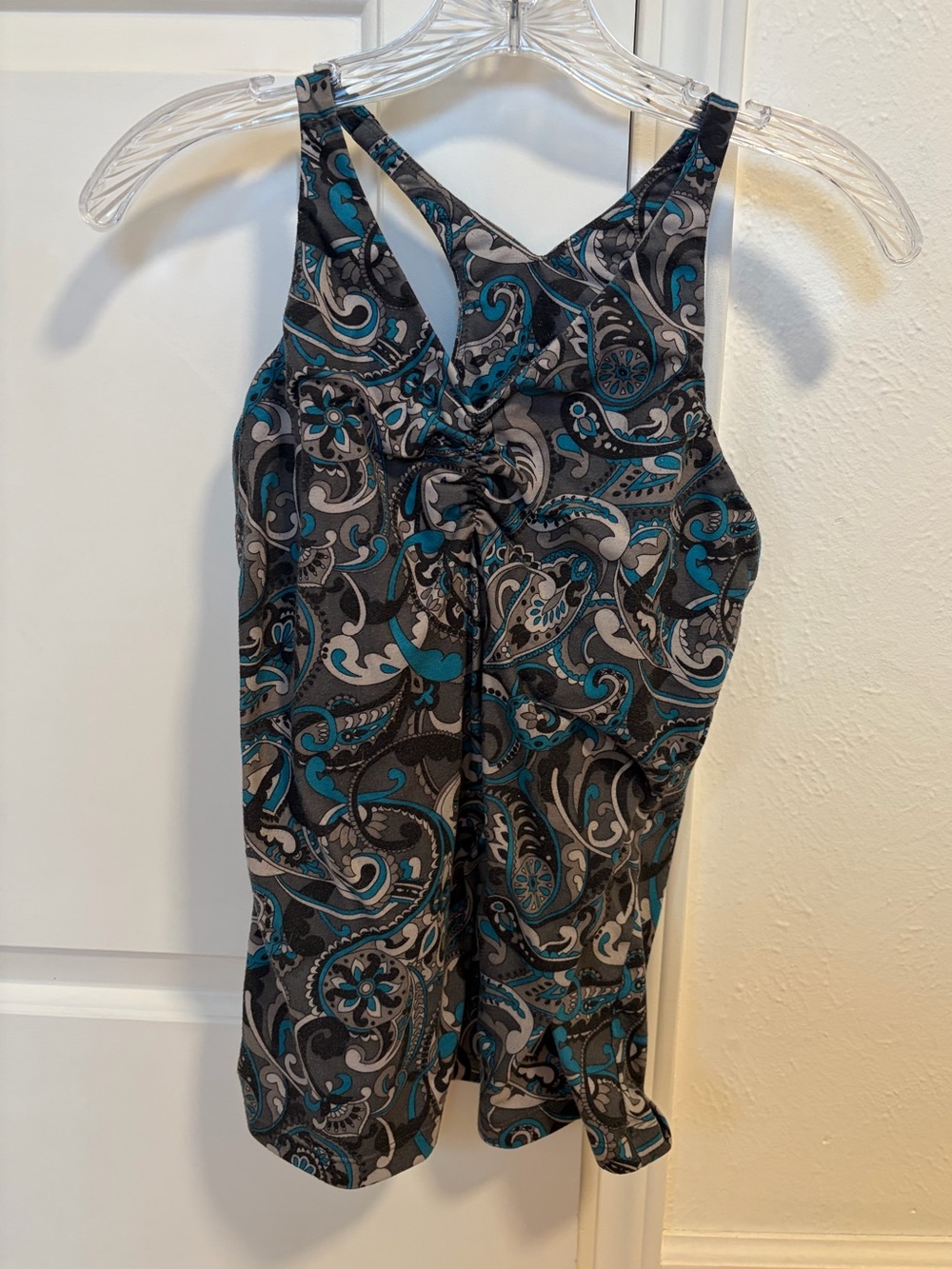 Prana Womens Paisley Tank Top in Teal, Black, Gray